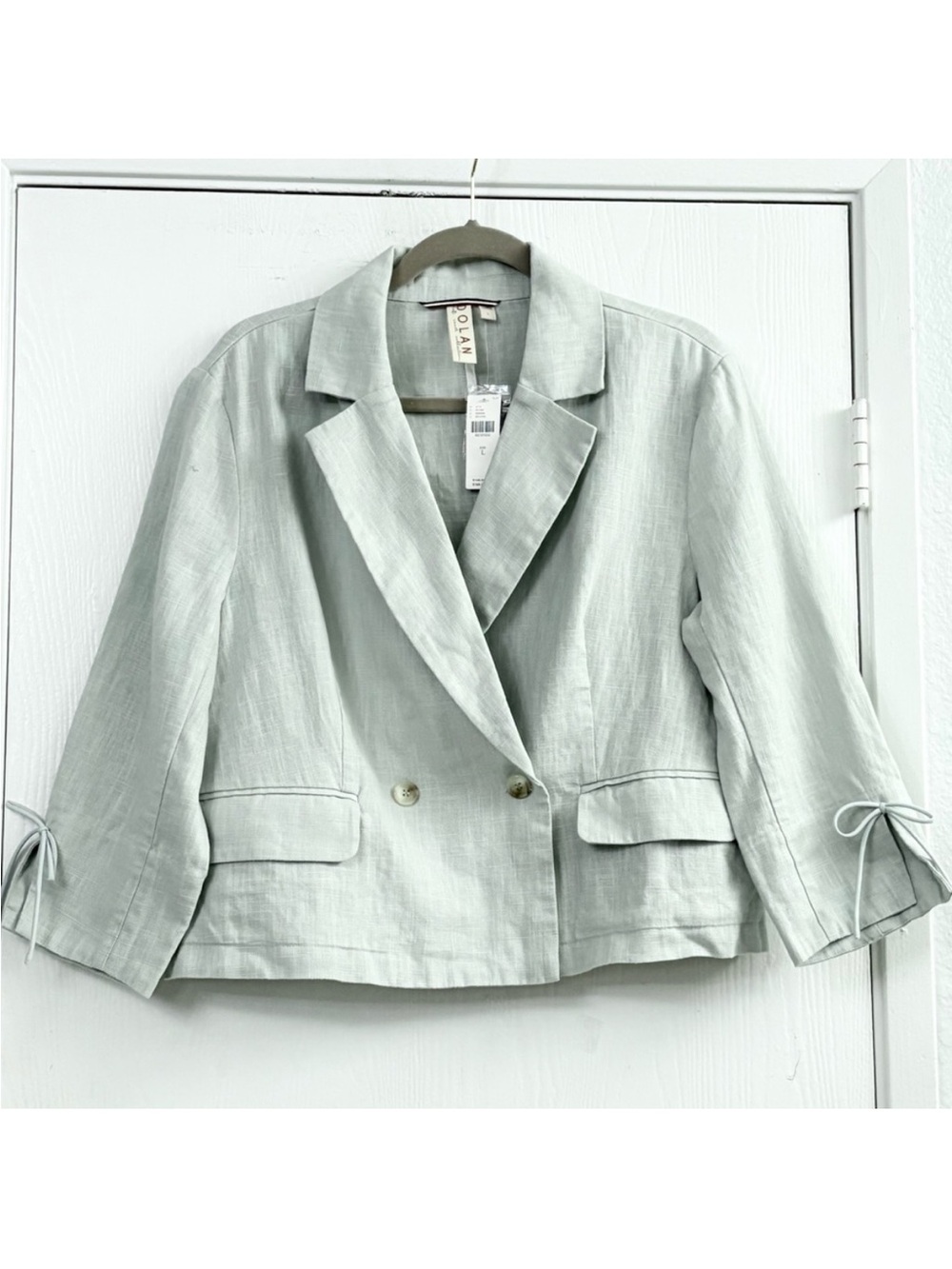 DOLAN LEFT COAST Dolan Len Bow Detail Linen Blend Blazer Jacket Size Large
